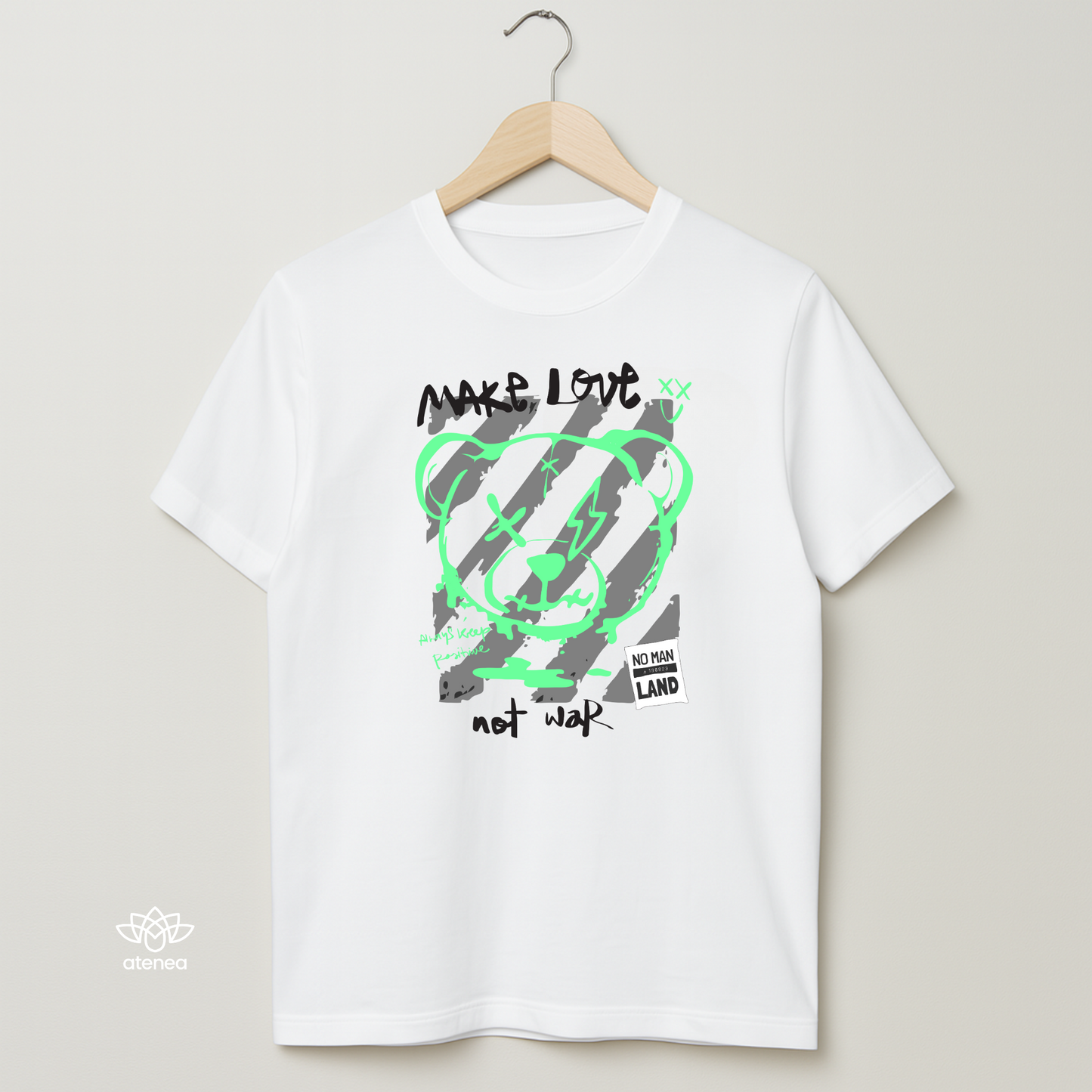 Boxy T-shirt Make Love Not War – Camiseta orgánica con mensaje