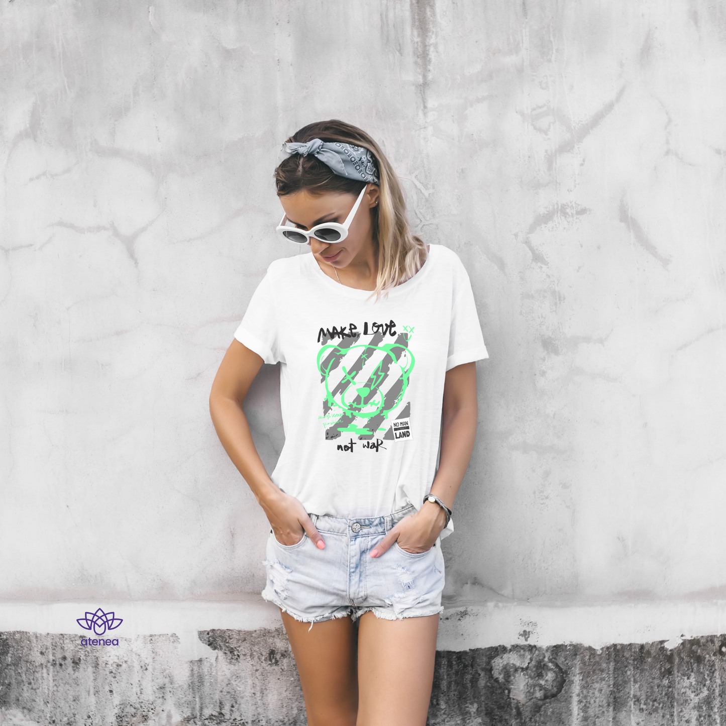 Boxy T-shirt Make Love Not War – Camiseta orgánica con mensaje