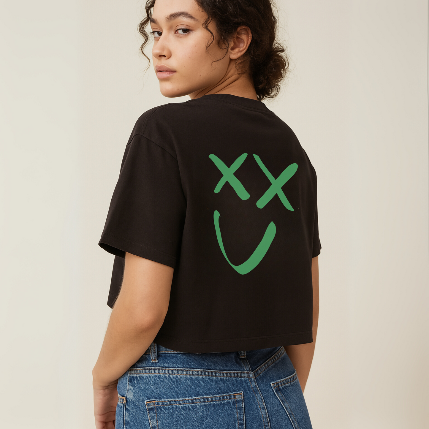 Boxy T-shirt Make Love Not War – Camiseta orgánica con mensaje