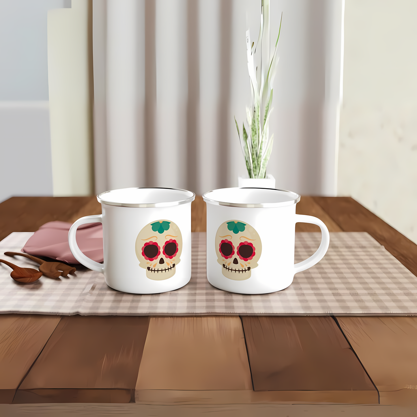 Taza Esmaltada Calavera